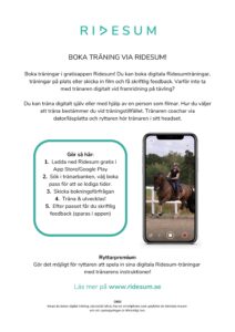 Bild: Boka träning via Ridesum poster